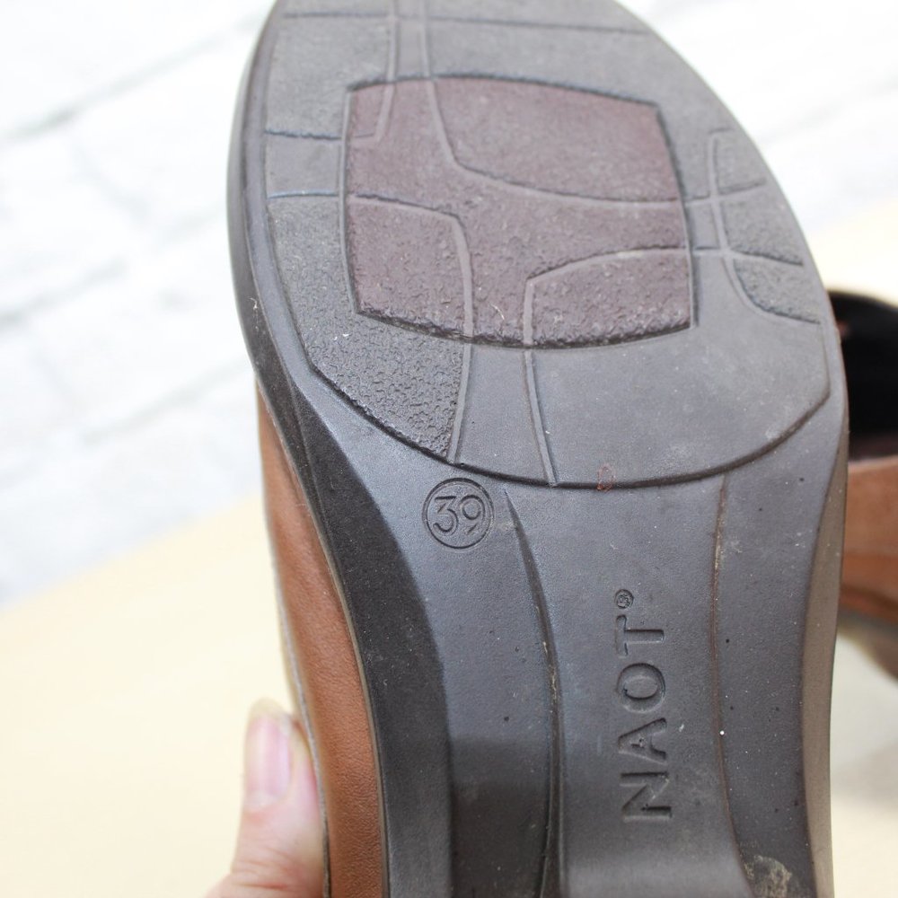 NAOT Brown Black Leather Kedma Lace Up Oxfords Shoes Size 39 / 8 - Picture 7 of 9